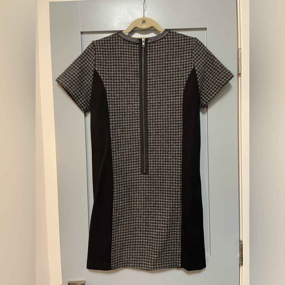 J. Crew Fully-Lined Houndstooth Wool Shift Dress,… - image 5